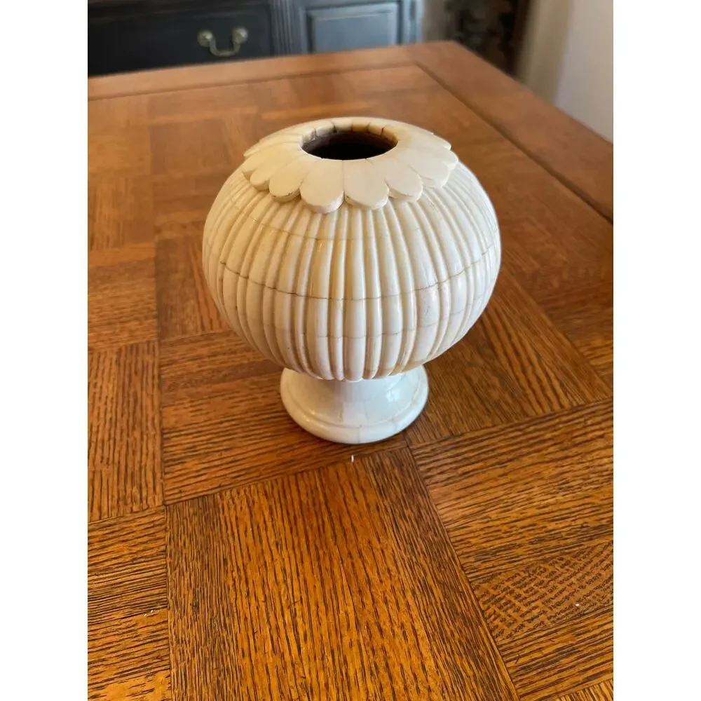 Vintage Carved Bone Vase 1960’s-1980’s era